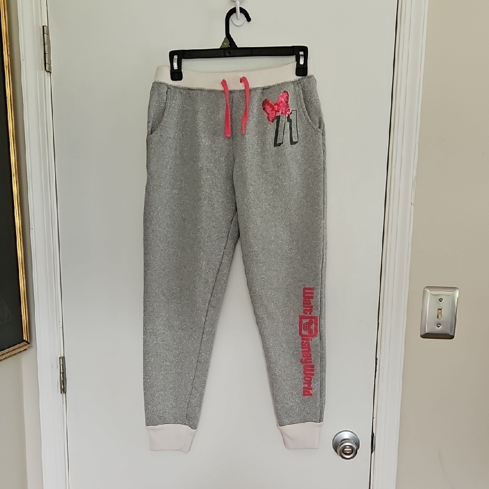 Disney Parks Minnie Mouse Glitter  Disney World Sweatpants Size XL